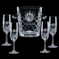 Cavanaugh Cooler & 4 Flutes Glasses